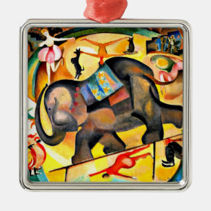 Ornamento De Metal Alice Bailly - O Elefante, pintura de arte,