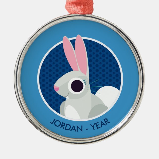 Ornamento De Metal Alice o coelho (Frente)