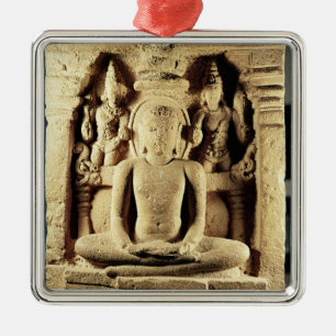 Ornamento De Metal Alivio que descreve Tirthankara Mahavira