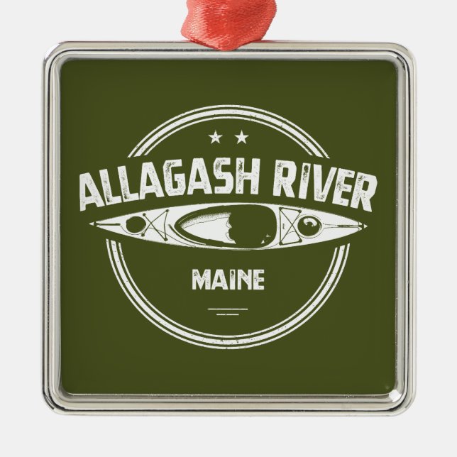 Ornamento De Metal Allagash River Maine Kayak (Frente)