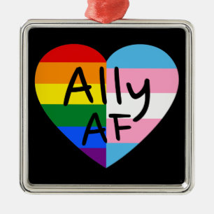 Ornamento De Metal Ally AF III - Orgulho da Fila Trans Gay de Sinaliz
