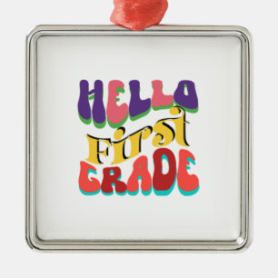 Ornamento De Metal Alô Primeiro Grau