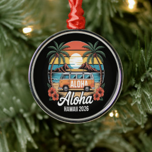 Ornamento De Metal Aloha Havaí 2026