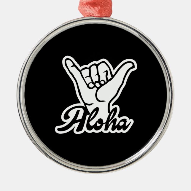 Ornamento De Metal Aloha Shaka Hand, sinal de Hang Loose (Frente)