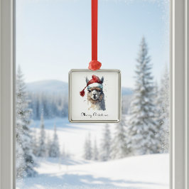Ornamento De Metal Alpaca de Natal bonito, personalizado