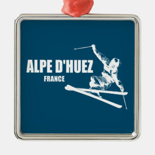 Ornamento De Metal Alpe d’Huez France Skier