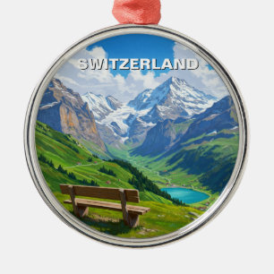 Ornamento De Metal Alpes Suíços Viagem Suíça