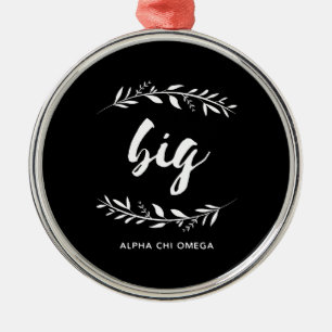 Ornamento De Metal Alpha Chi Omega  Fora Grande