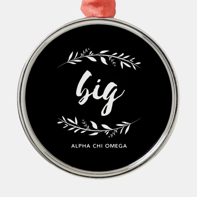 Ornamento De Metal Alpha Chi Omega| Fora Grande (Frente)