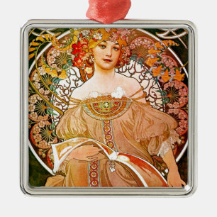 Ornamento De Metal Alphonse Mucha Dreaming (Reverie)
