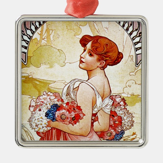 Ornamento De Metal Alphonse Mucha Summer (Frente)