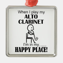 Ornamento De Metal Alto Clarinet Happy Place