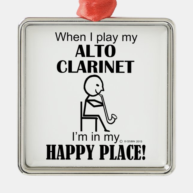 Ornamento De Metal Alto Clarinet Happy Place (Frente)