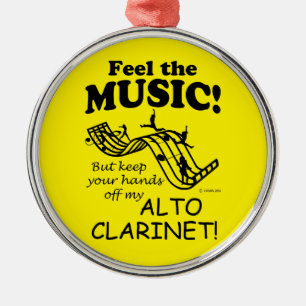 Ornamento De Metal Alto Clarinet Sente A Música