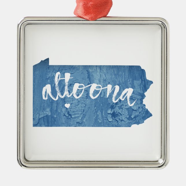 Ornamento De Metal Altoona Pennsylvania Wood Grain (Frente)