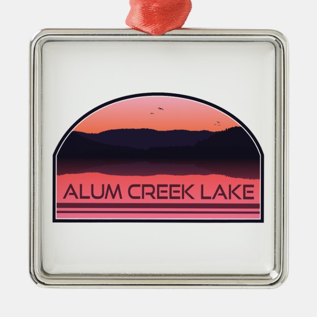 Ornamento De Metal Alum Creek Lake Ohio Red Sunrise (Frente)