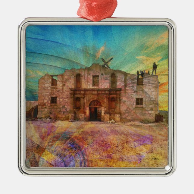 Ornamento De Metal Alvorecer no Alamo (Frente)