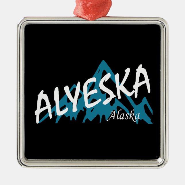 Ornamento De Metal Alyeska Alaska Mounates (Frente)