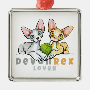 Ornamento De Metal Amante de Devon Rex