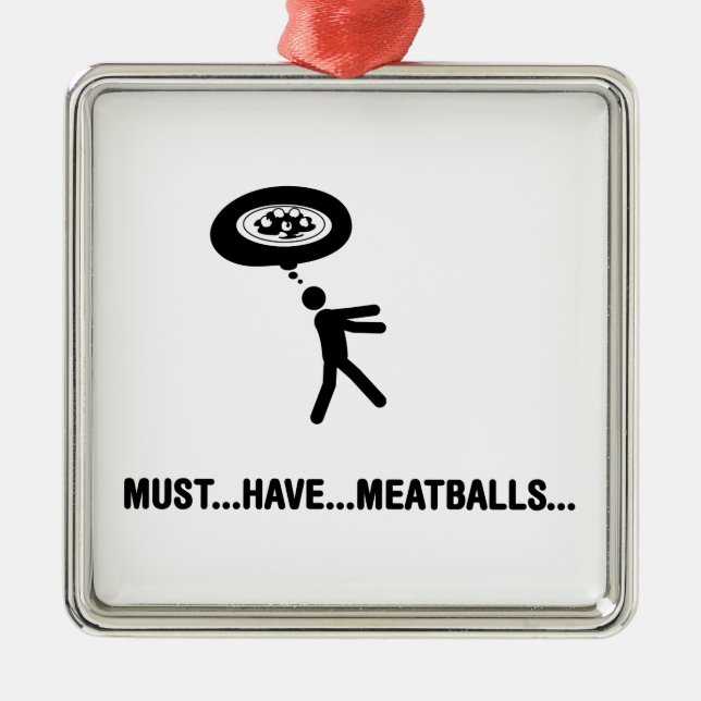 Ornamento De Metal Amante do Meatball (Frente)
