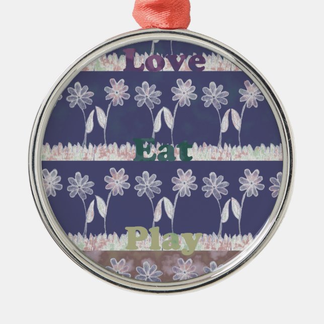 Ornamento De Metal Amar cores azuis do Chá de fraldas (Frente)