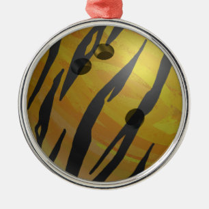Ornamento De Metal Amarelo do tigre da bola de boliche