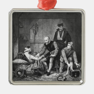 Ornamento De Metal Ambroise Pare que trata soldados feridos