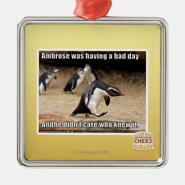 Ornamento De Metal Ambrose tinha um dia mau (Frente)