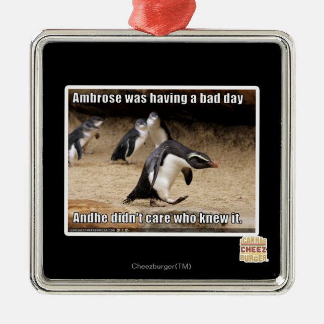 Ornamento De Metal Ambrose tinha um dia mau (Frente)