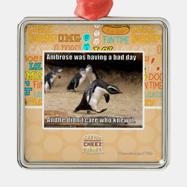 Ornamento De Metal Ambrose tinha um dia mau (Frente)