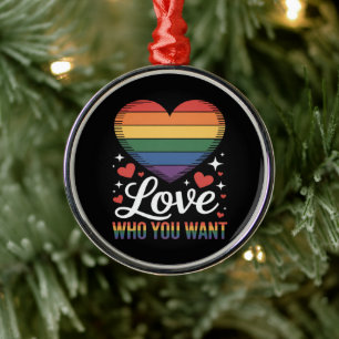 Ornamento De Metal Ame Quem Você Quer Orgulho Gay LGBT