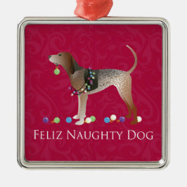 Ornamento De Metal American English Coonhound Natal