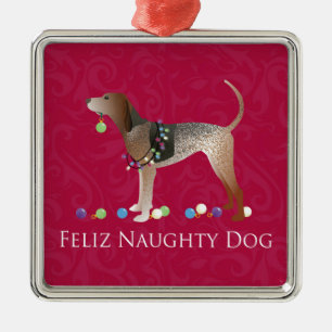 Ornamento De Metal American English Coonhound Natal