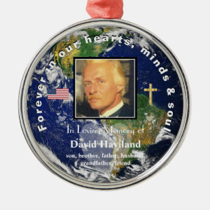 Ornamento De Metal American Flag e Cross Memorial Ornament HAMbWG
