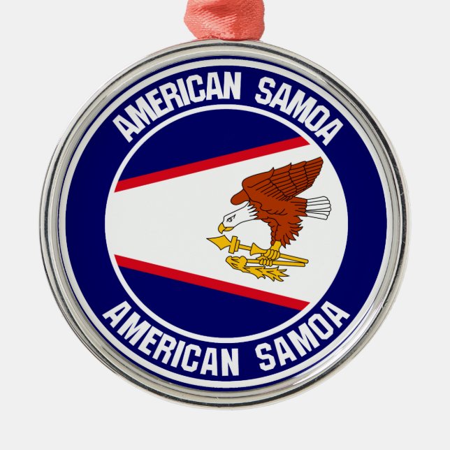 Ornamento De Metal American Samoa Round Emblem (Frente)