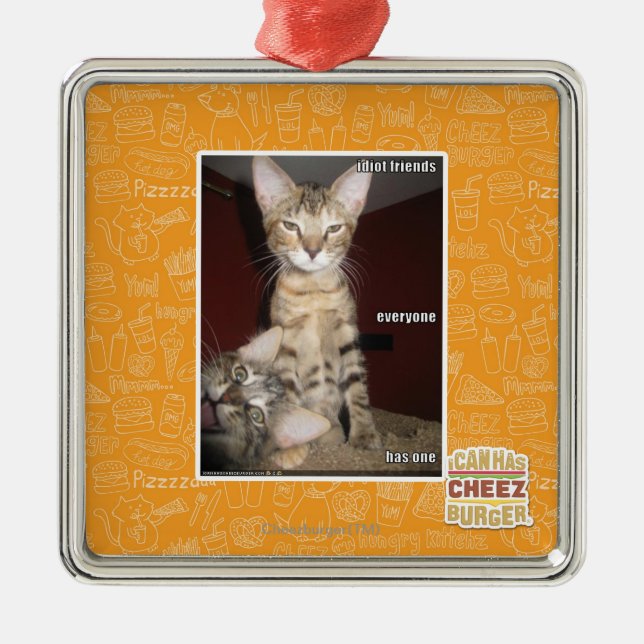 Ornamento De Metal Amigos do idiota (Frente)