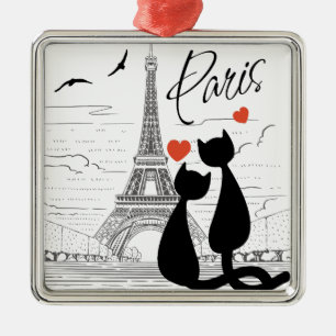 Ornamento De Metal Amor de gato em Paris