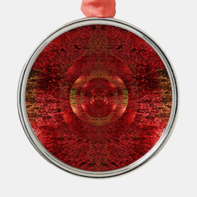 Ornamento De Metal Amor Dourado e alaranjado brilhante do design do (Frente)