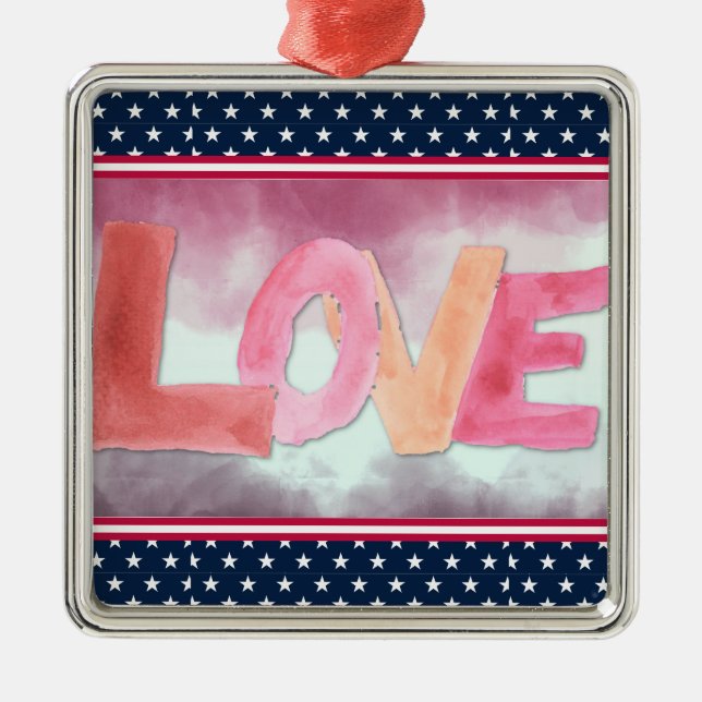 Ornamento De Metal Amor:WaterColor (Frente)