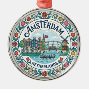 Ornamento De Metal Amsterdã Países Baixos