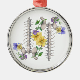 Ornamento De Metal Anatomia Floral - Vértebras, Osso do Quadril