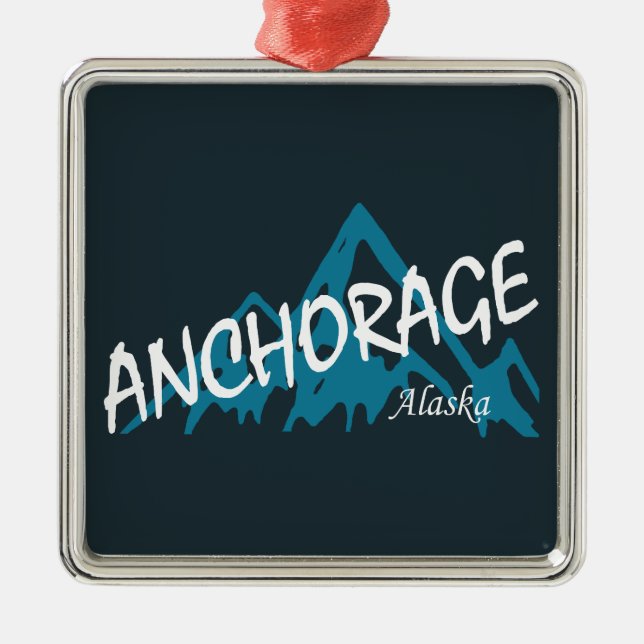 Ornamento De Metal Anchorage Alaska Mounates (Frente)