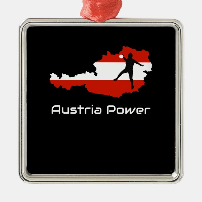 Ornamento De Metal Andebol - Áustria Power Austria Shirt (Frente)