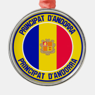 Ornamento De Metal Andorra Round Emblem