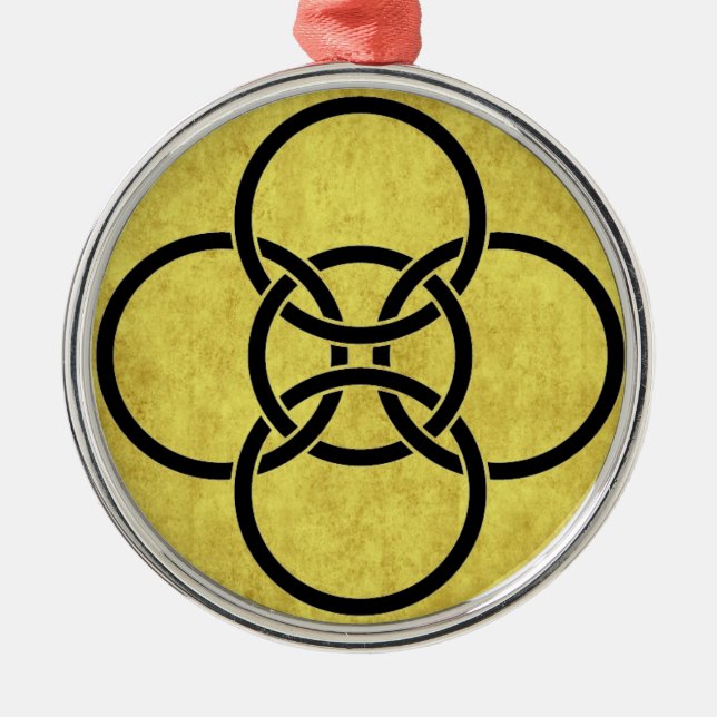 Ornamento De Metal Anéis Cruzados da Borroméia (Frente)