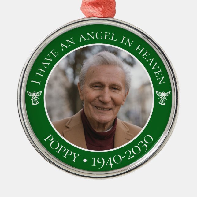 Ornamento De Metal Angel in Heaven Poppy Memorial Photo (Frente)