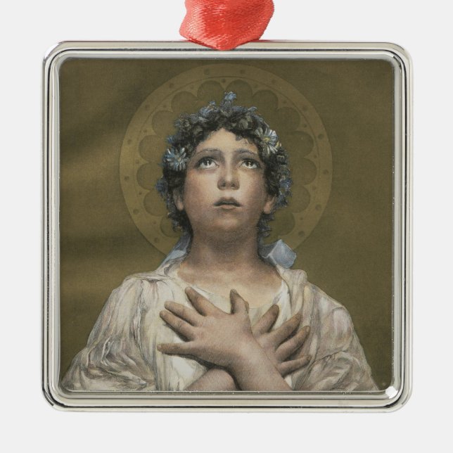 Ornamento De Metal Angel Natal (Frente)