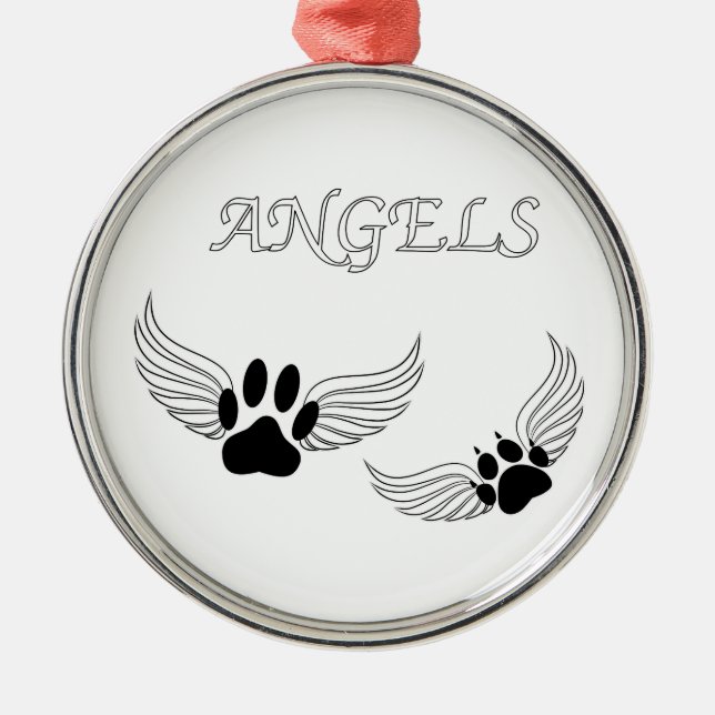 Ornamento De Metal Angel Pet Paws (Frente)
