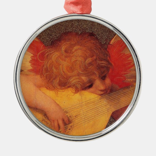 Ornamento De Metal Angélica Musical (Frente)