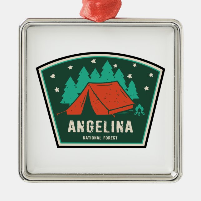 Ornamento De Metal Angelina National Forest Camping (Frente)